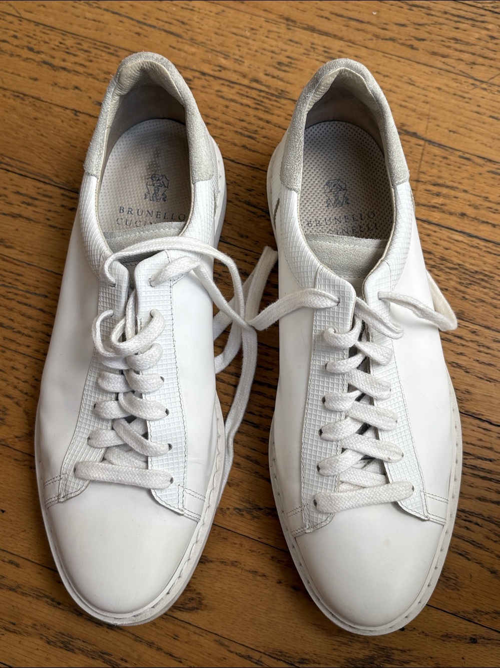 Brunello Cucinelli White Men's Low-Top Lace-Up Sneakers